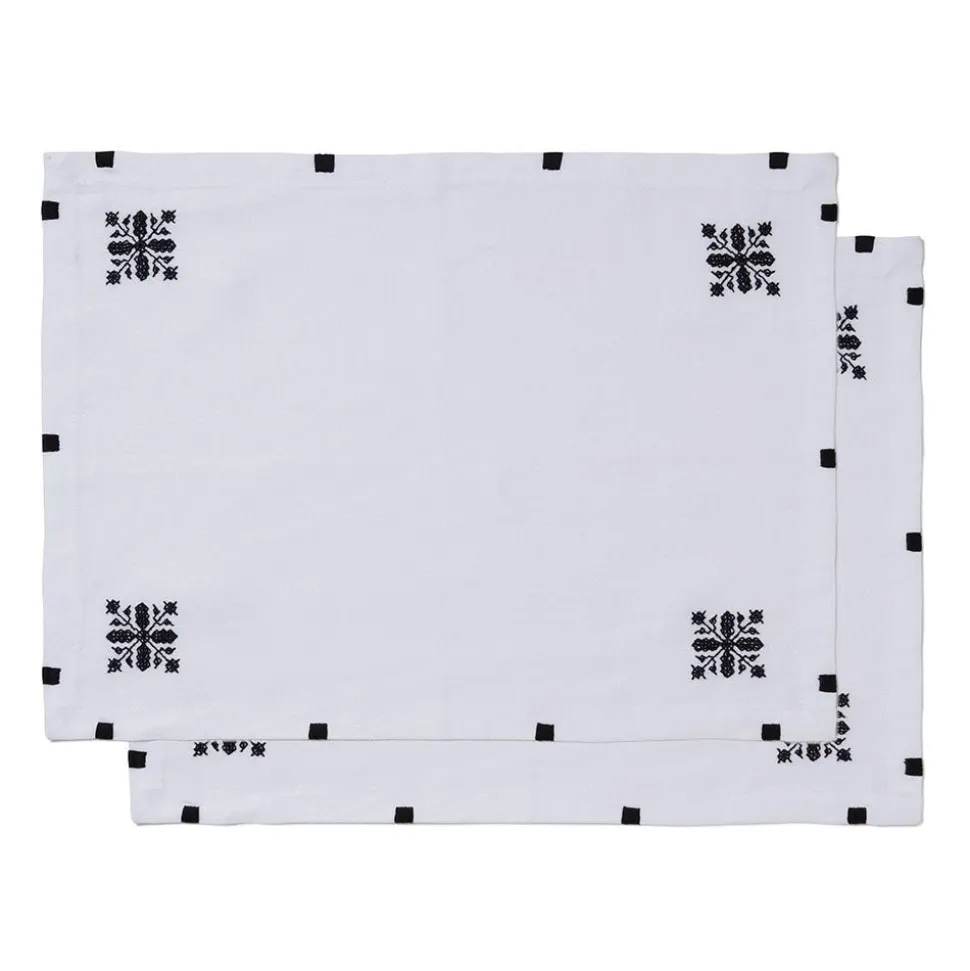 Alnour Moroccan Motif Embroidered Placemat Set