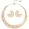 Ancient Fretwork Necklace & Earrings Set