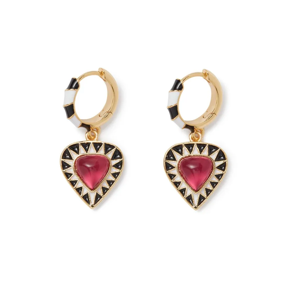 Atef Crown Huggie Charm Earrings