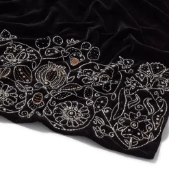 British Floral Beaded Scarf