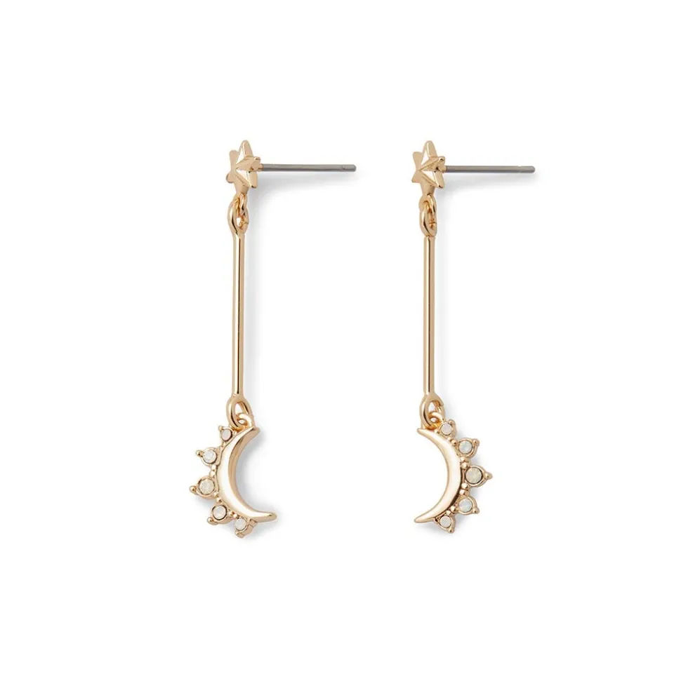 Crescent Moon Drop Earrings
