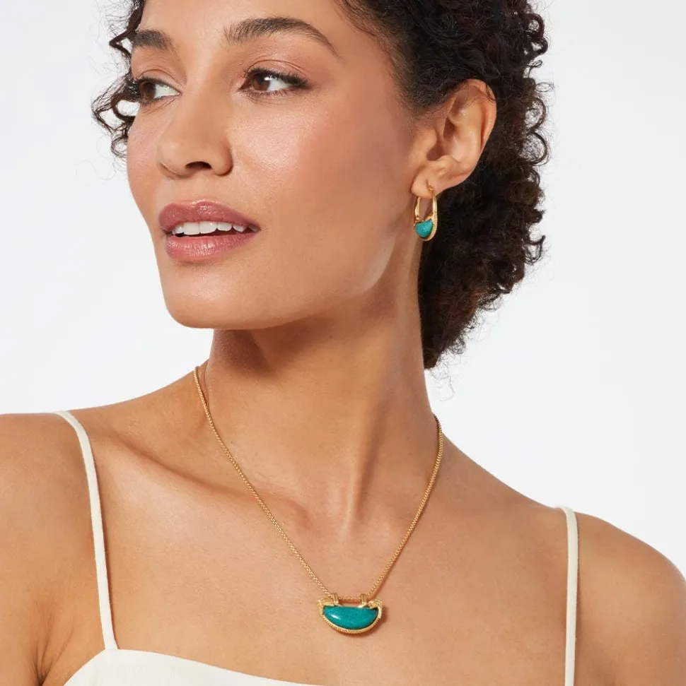 Cypriot Jade Crescent Hoop Earrings