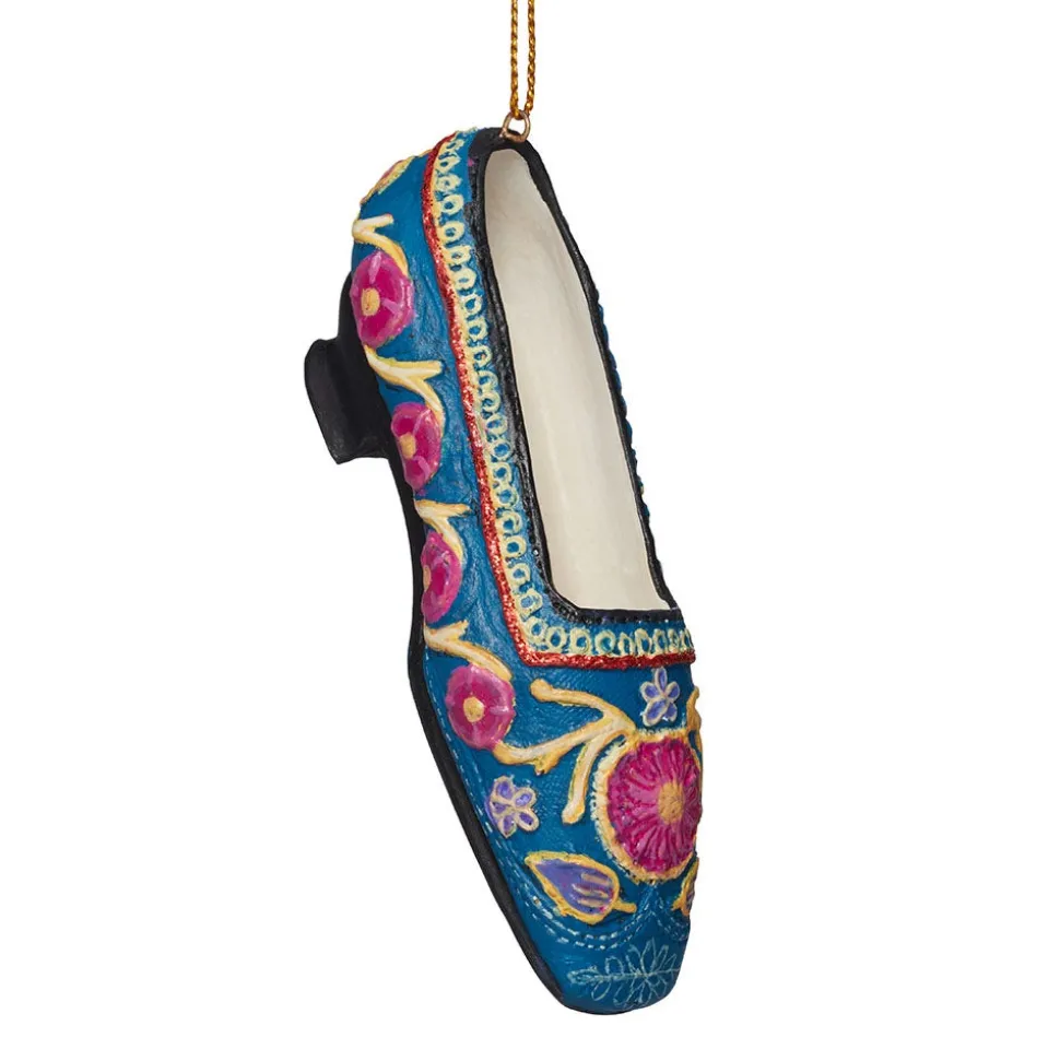Embroidered Slipper Shoe Ornament