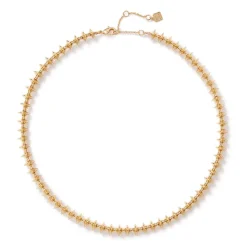 Golden Disc Necklace And Huggie Earrings Set