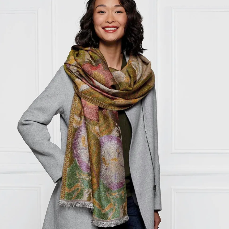 Louis C. Tiffany Morning Glories Wool-Blend Shawl