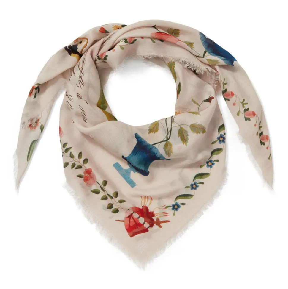 Mexican Sampler Square Cashmere-Blend Scarf