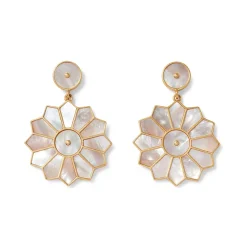 Mother-Of-Pearl Mosaic Statement Necklace And Earrings Set