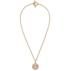 Mother-Of-Pearl Mosaic T-Bar Pendant Necklace