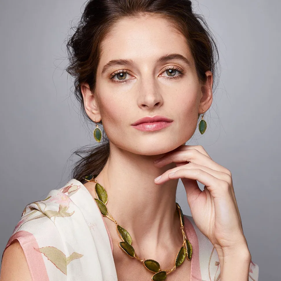 Sage Leaf Drop Earrings