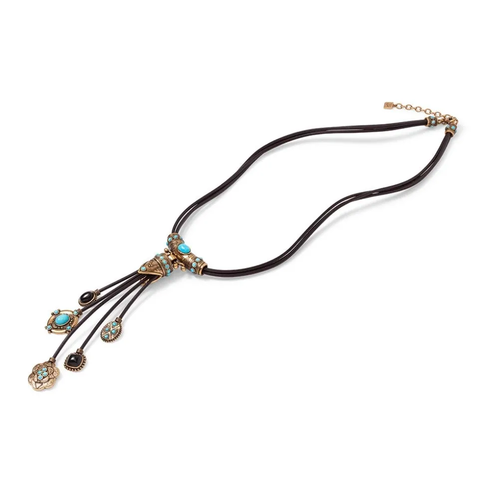 Turkmen Leather Statement Necklace