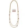 Algerian Cluster Double-Strand Station Necklace And Drop Earrings Set