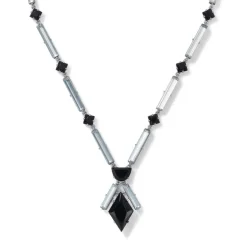 American Deco Pendant Necklace And Long Pendant Earrings Set