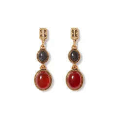 Ancient Gems Two-Tone Drop Earrings