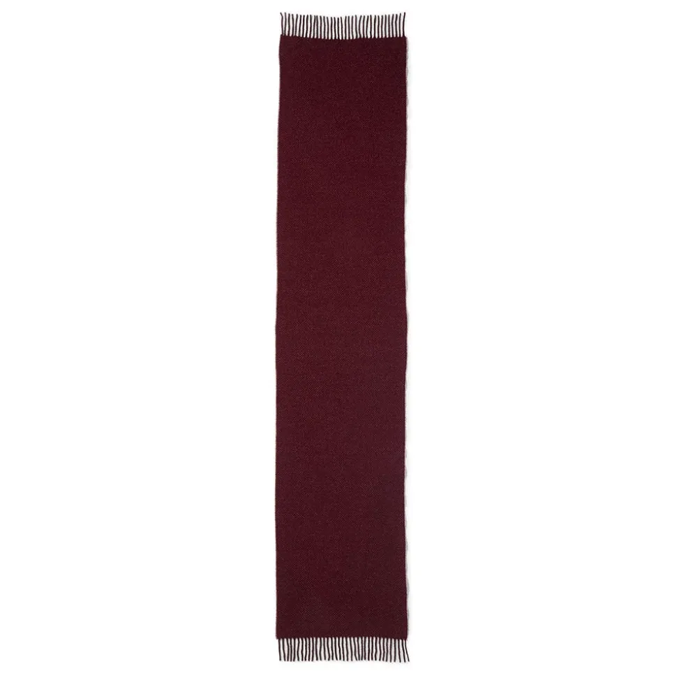 Basket-Weave Pattern Reversible Wool Scarf