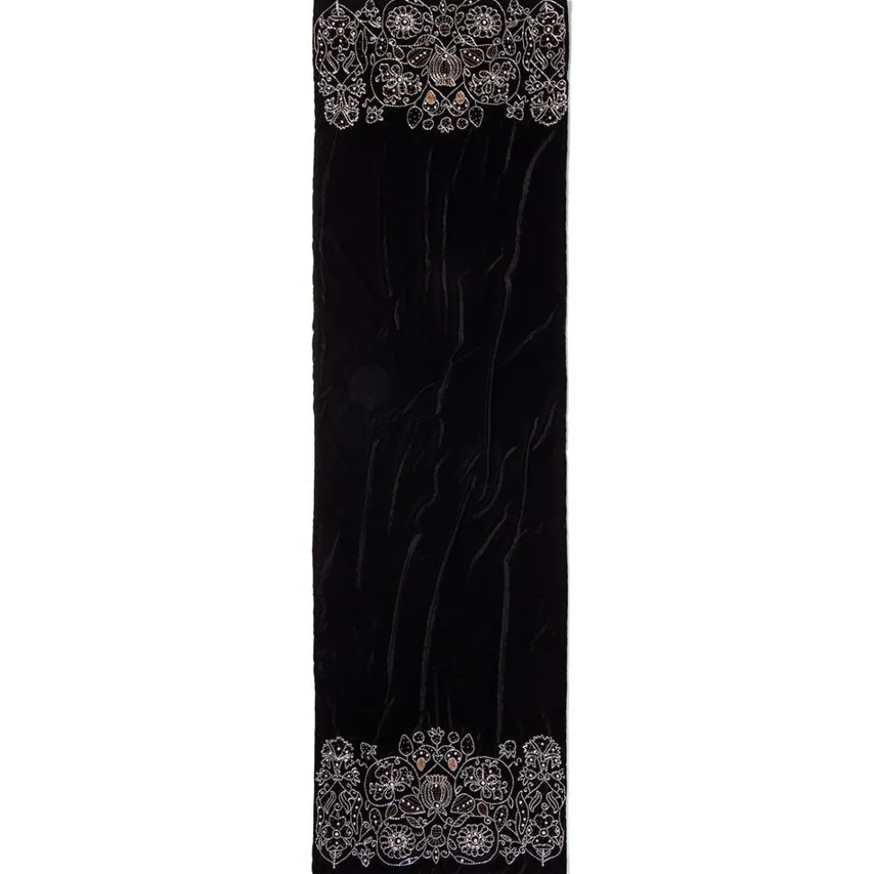 British Floral Beaded Scarf
