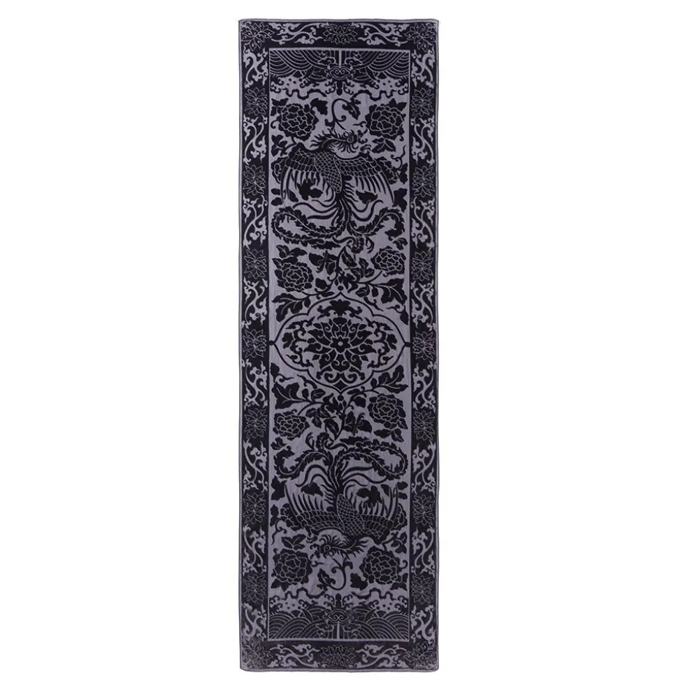 Chinese Phoenixes And Peonies Oblong Velvet Burnout Scarf