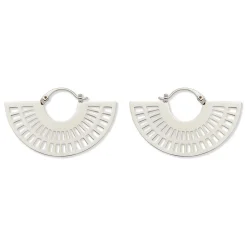 Crescent Cutout Hoop Earrings