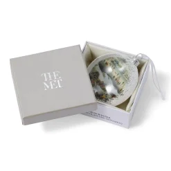 Currier & Ives Central Park In Winter Glitter And Glass Disc Ornament