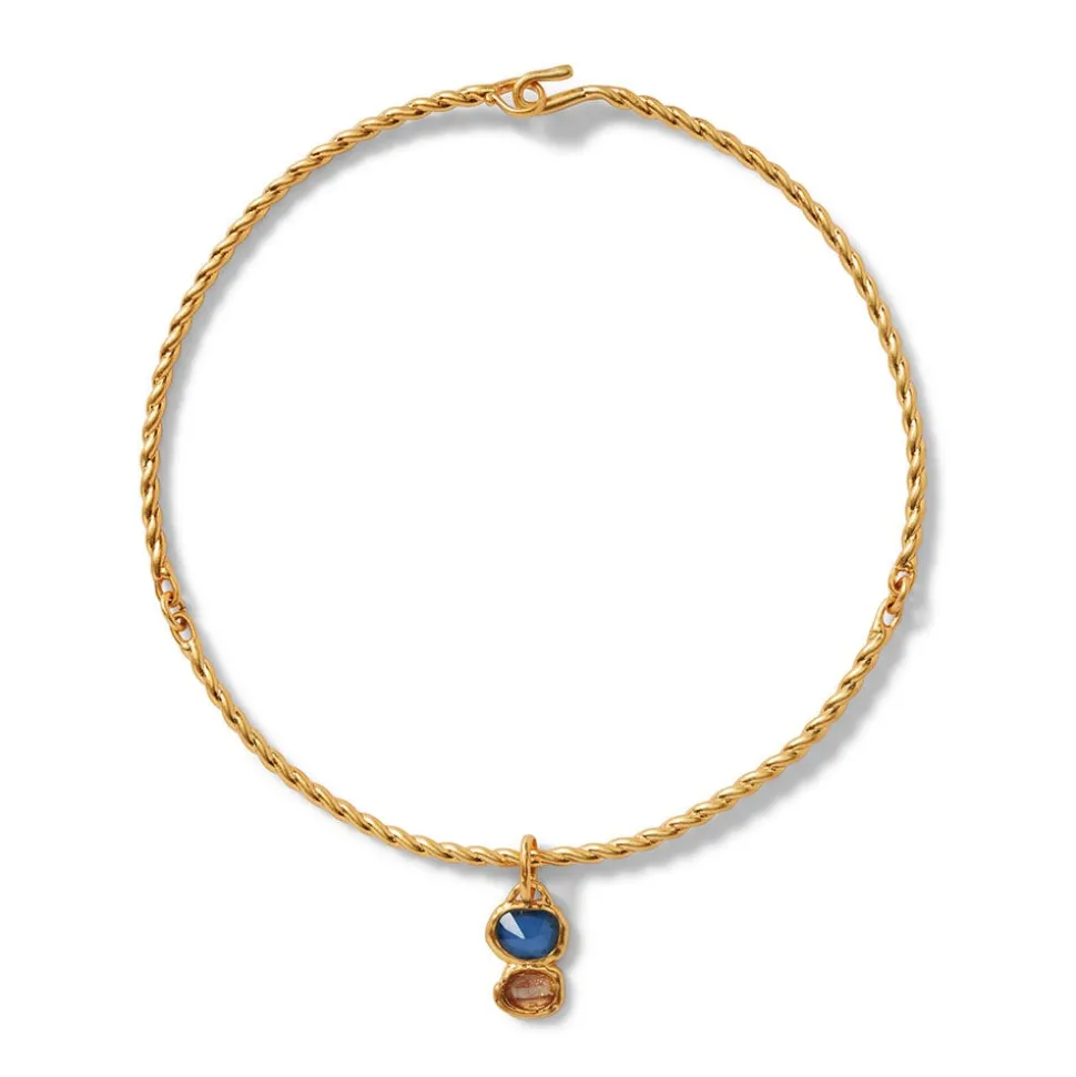 Cypriot Twist Collar Necklace With Charm