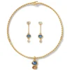 Cypriot Twist Collar Necklace And Triple-Drop Earrings Set