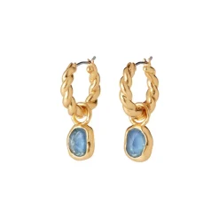 Cypriot Twist Hoop Earrings With Removable Charms