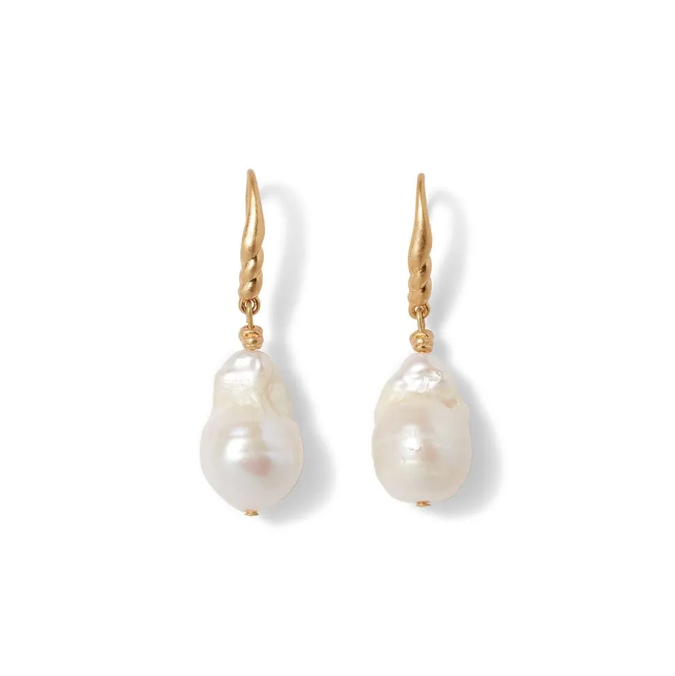 Cypriot Twist Pearl Drop Earrings