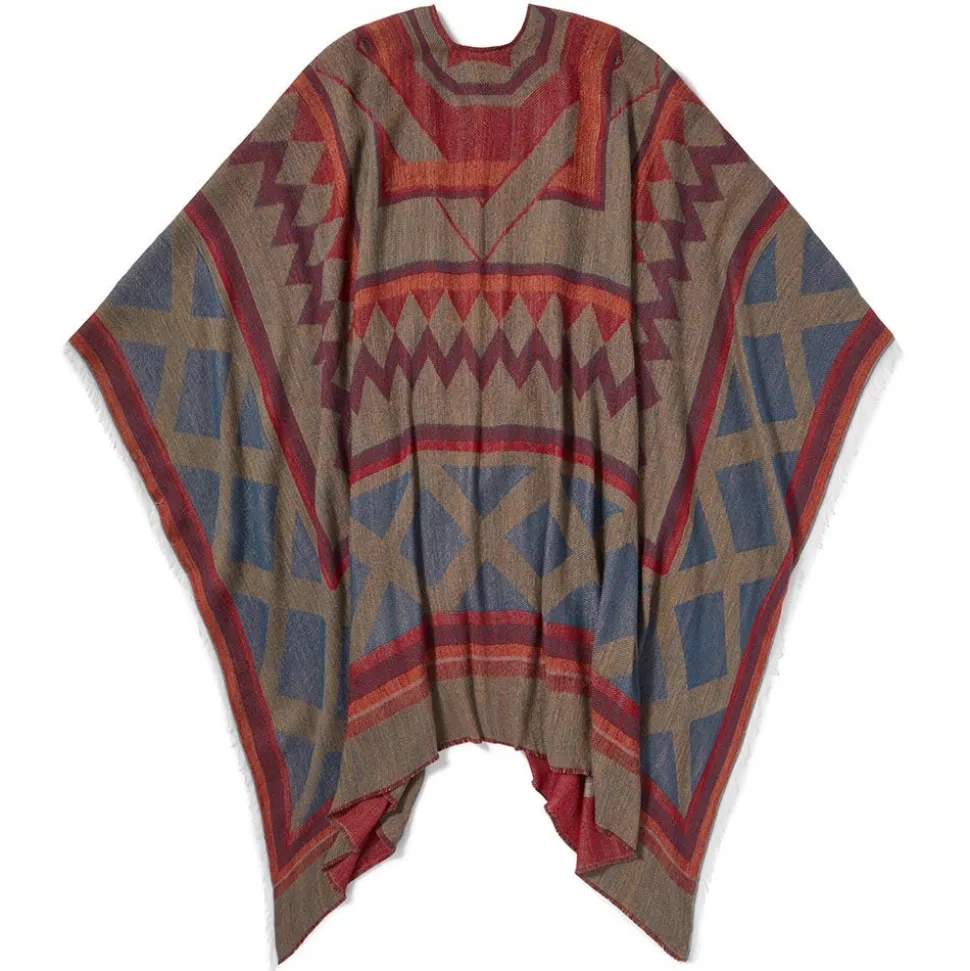 Egyptian Antinopolis Mosaic-Pattern Oversize Ruana