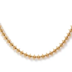 Golden Disc Necklace And Huggie Earrings Set