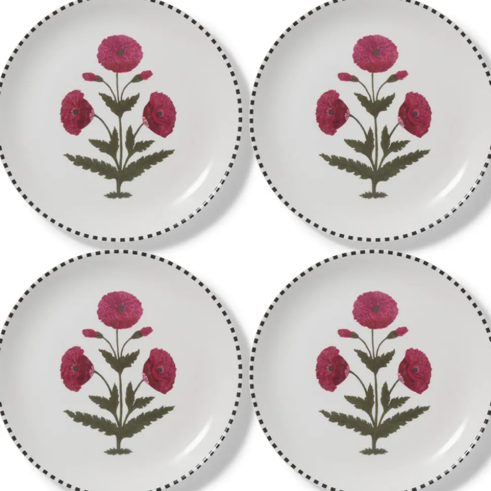 Good Earth Blooming Poppies Dinner Plate Set