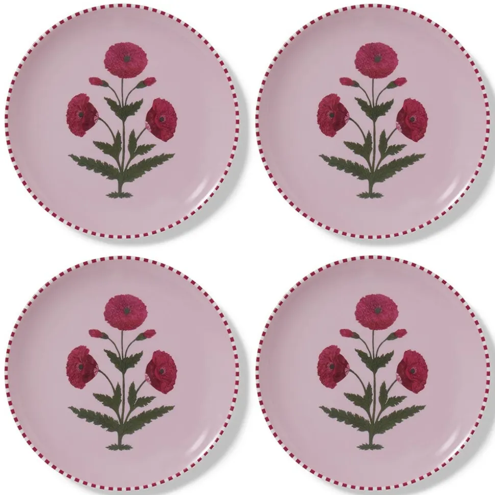 Good Earth Blooming Poppies Dinner Plate Set