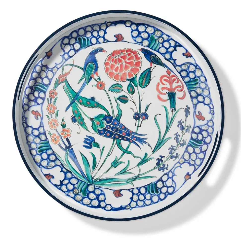 Iznik Garden Round Lacquer Tray