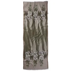 Louis C. Tiffany Gladioli Wool-Blend Shawl