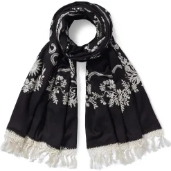 Met Florals Embroidered 50Th Anniversary Shawl