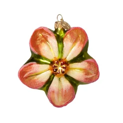 Orange Poinsettia Glass Ornament