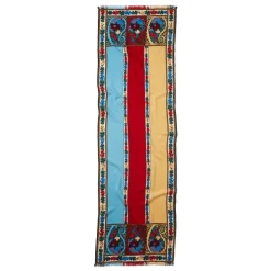 Paisley Border Striped Oblong Wool Scarf