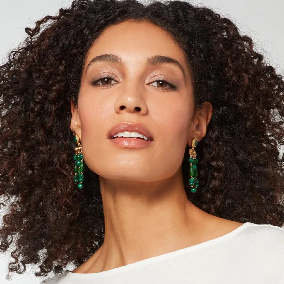 Roman Malachite Chandelier Earrings
