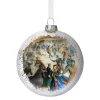 Skating In Central Park Glass Disc Ornament