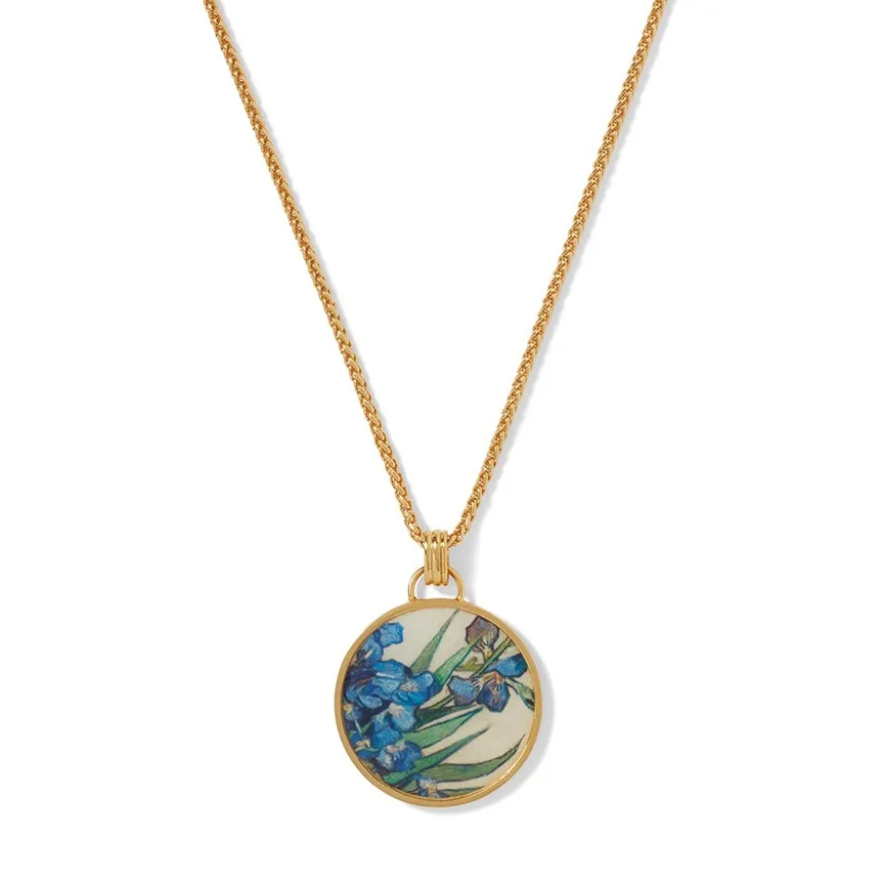 Van Gogh Irises Enamel Pendant Necklace