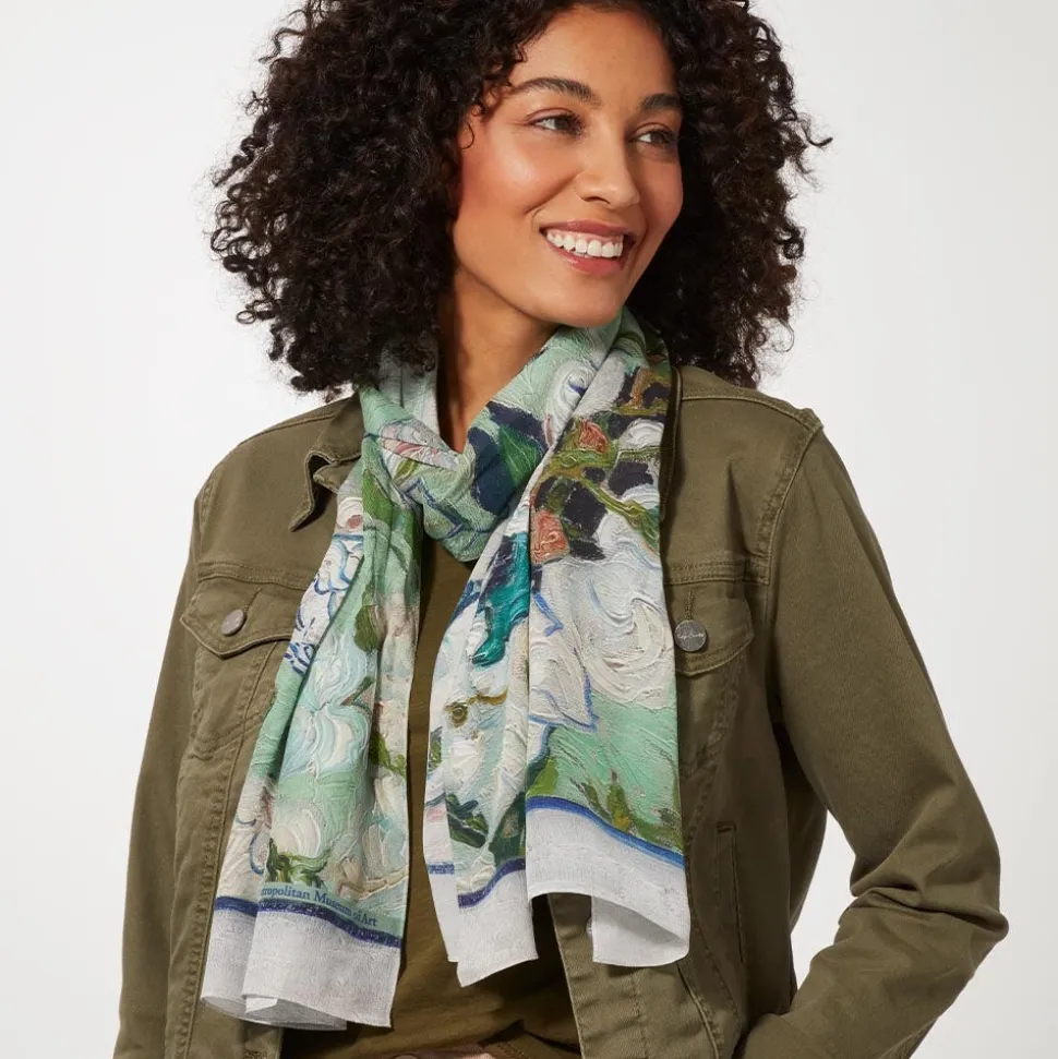 Van Gogh Roses Oblong Silk Scarf
