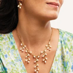 Willow Catkins Pearl Bib Necklace